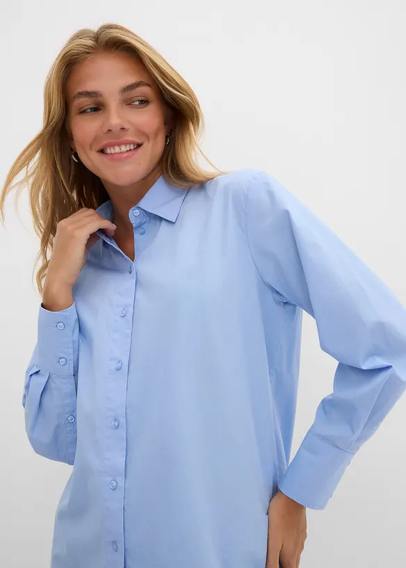 Skjortblus i bomull, bonprix