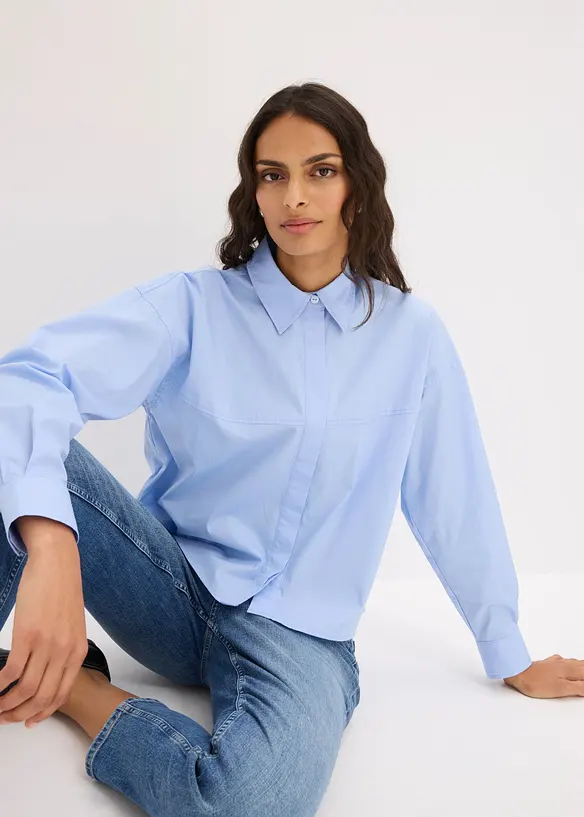 Blus av bomullsmix, bonprix