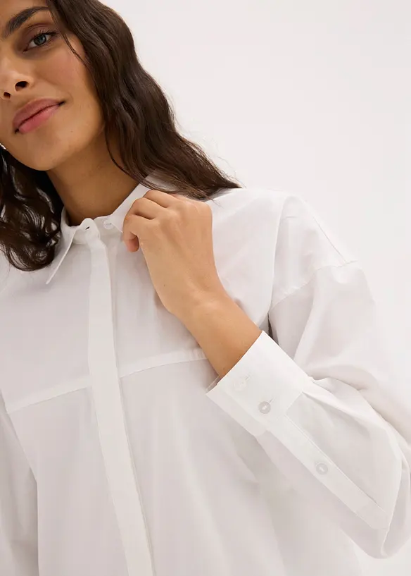 Blus av bomullsmix, bonprix