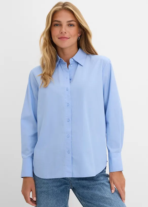 Skjortblus i bomull, bonprix
