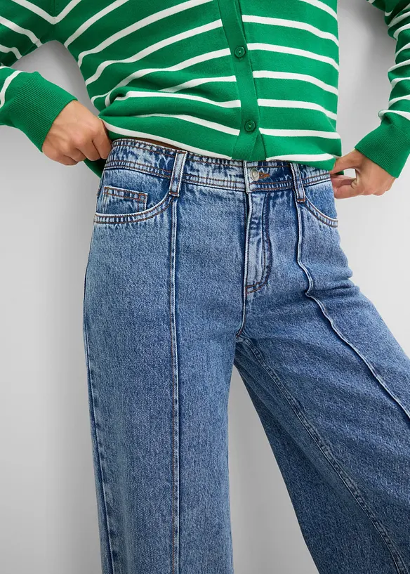 Wide Leg Jeans Mid Waist, bonprix