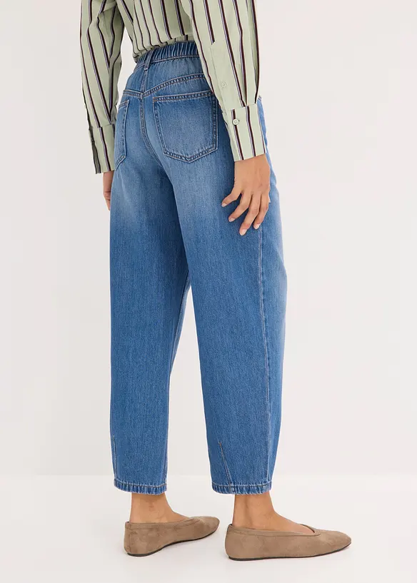 Barrel Jeans Mid Waist, cropped, bonprix
