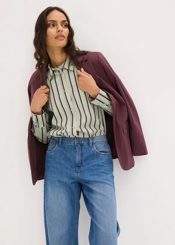 Barrel Jeans Mid Waist, cropped, bonprix