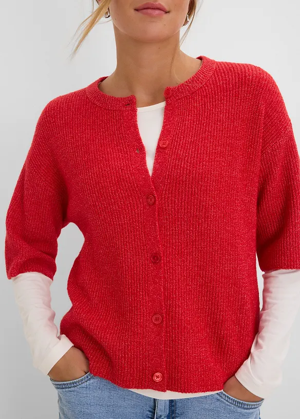 Ledig cardigan med ull, bonprix