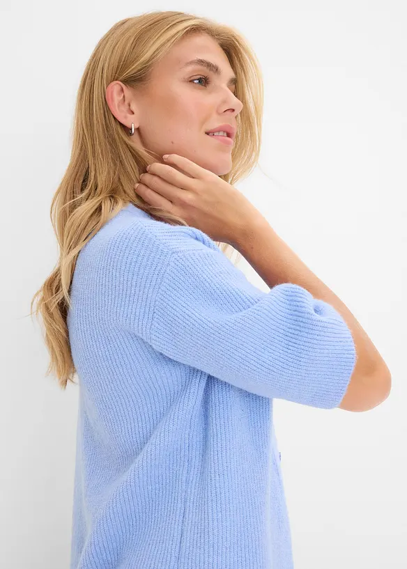 Ledig cardigan i materialmix, bonprix
