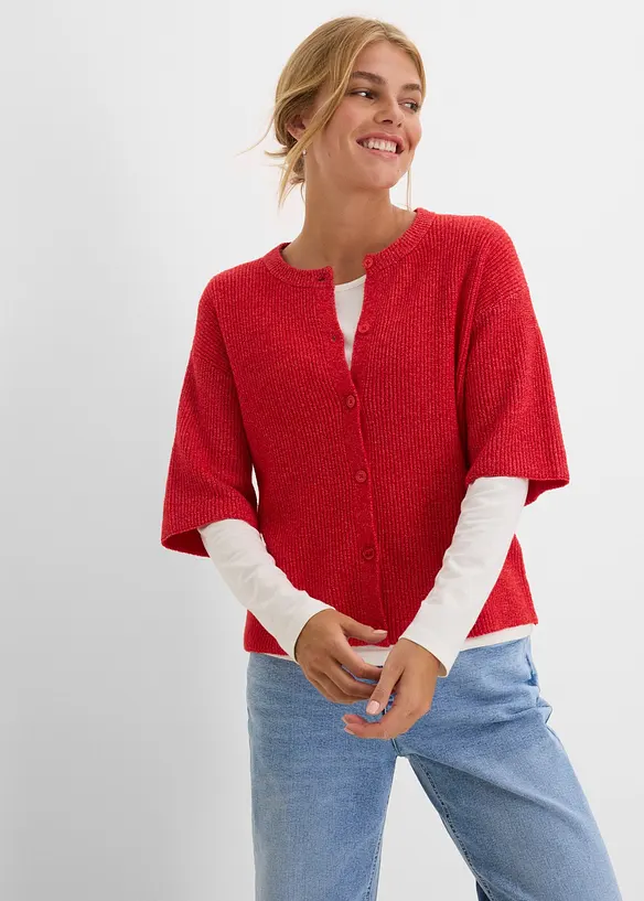 Ledig cardigan med ull, bonprix