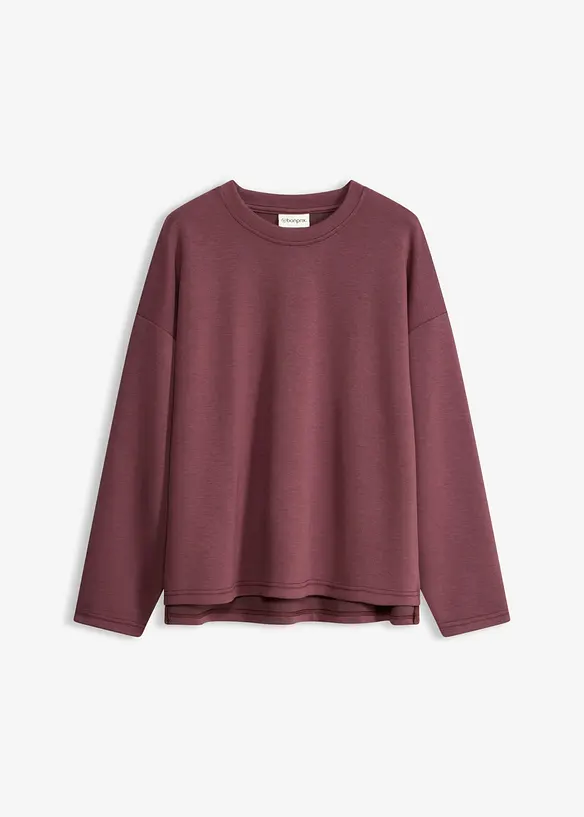 Oversizesweatshirt i stabil trik&aring; av viskosmix, bonprix
