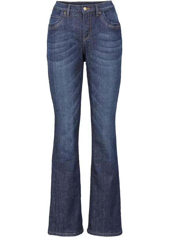 Fodrade jeans med Bootcut och High Waist, bonprix