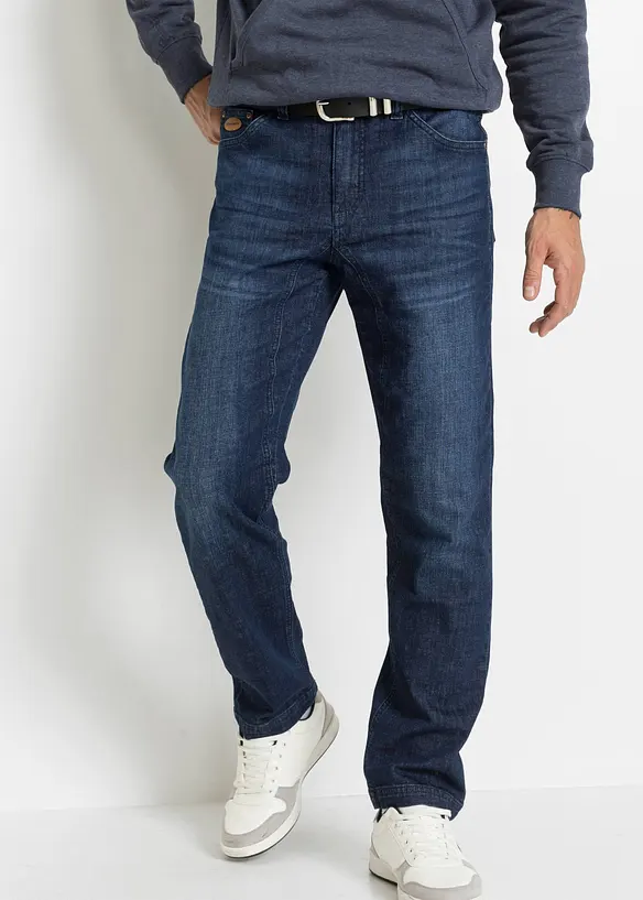 Classic Fit Jeans med f&ouml;rst&auml;rkt gren, Tapered, bonprix
