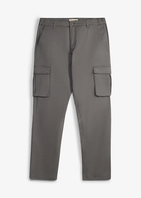 Cargobyxa med res&aring;rmidja och stretch Classic Fit, Straight, bonprix