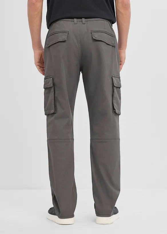 Cargobyxa med res&aring;rmidja och stretch Classic Fit, Straight, bonprix