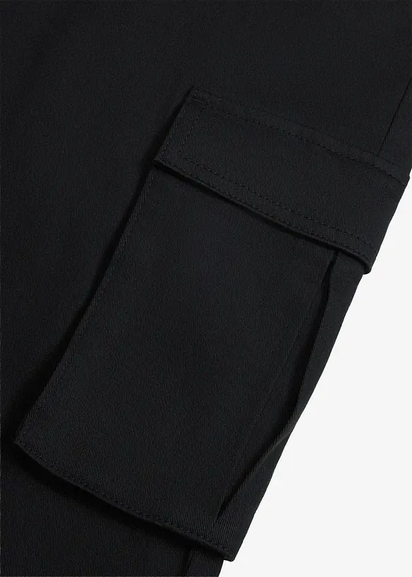Cargobyxa med res&aring;rmidja och stretch Classic Fit, Straight, bonprix