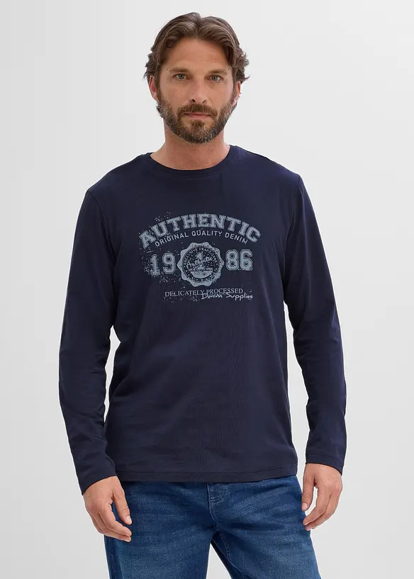 L&aring;ng&auml;rmad T-shirt i ekologisk bomull, bonprix