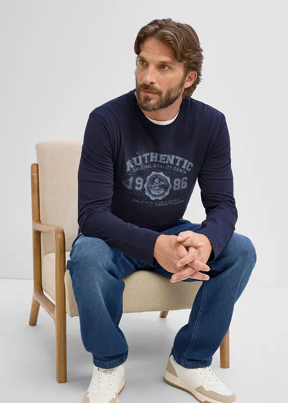L&aring;ng&auml;rmad T-shirt i ekologisk bomull, bonprix