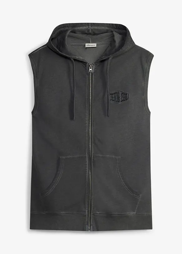 Sweatshirtv&auml;st med luva och tv&auml;ttade effekter, av bomull, bonprix