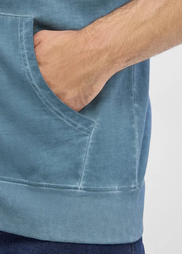 Sweatshirtv&auml;st med luva och tv&auml;ttade effekter, av bomull, bonprix