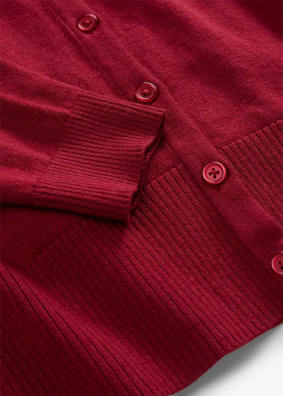 Finstickad cardigan av mjuk bomullsmix, bonprix