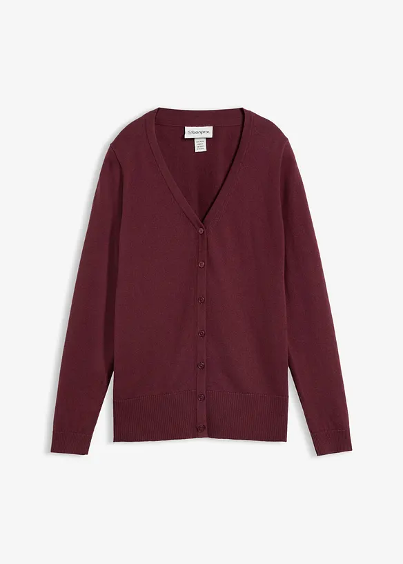 Finstickad cardigan av mjuk bomullsmix, bonprix