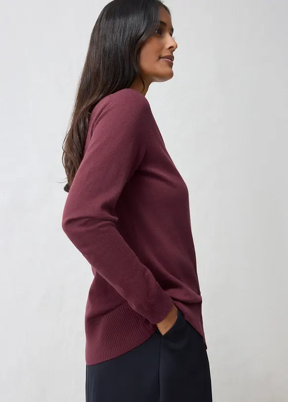 Finstickad cardigan av mjuk bomullsmix, bonprix