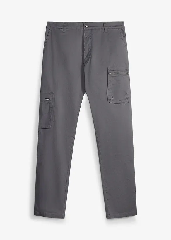Stretchbyxa med mobilficka, normal passform, raka ben, bonprix