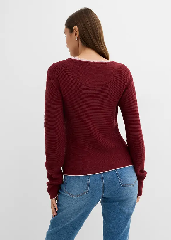 S&ouml;t folkdr&auml;ktsinspirerad cardigan med broderi, bonprix