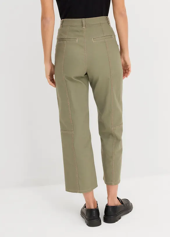 Twillbyxa i kortare modell av bomull med stretch, bonprix