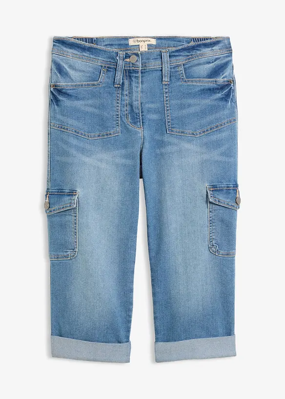Cargo Jeans, Mid Waist, Stretch, bonprix