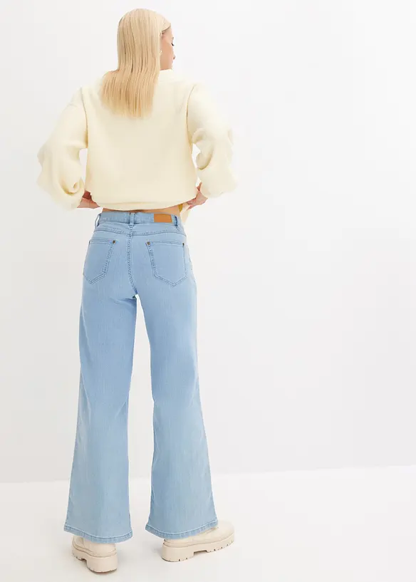 Wide Leg jeans, Mid Waist, Stretch, bonprix