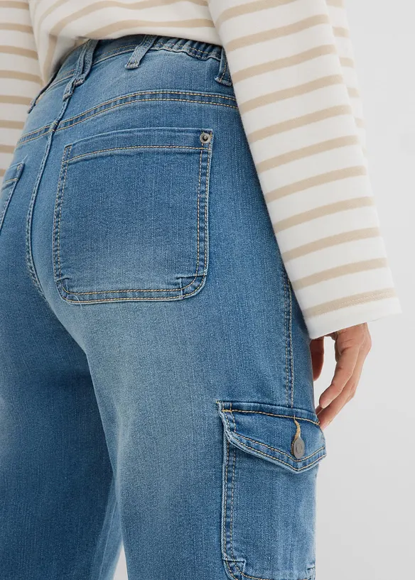 Cargo Jeans, Mid Waist, Stretch, bonprix