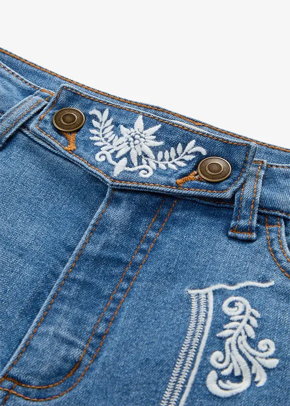 Bootcut-jeans Mid Waist med broderi, bonprix