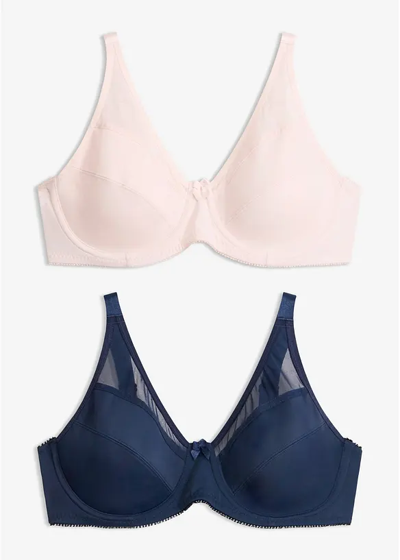 BH med bygel och mesh (2-pack), bonprix