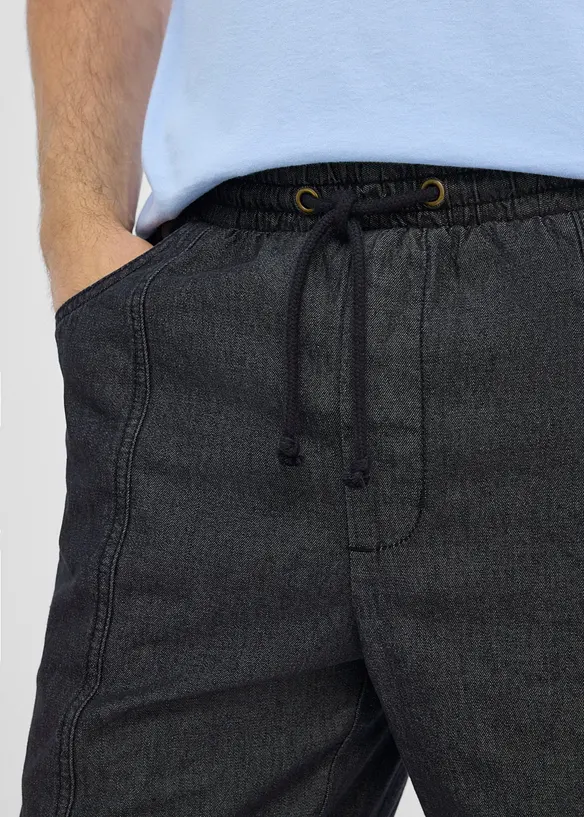 Tunn dra p&aring;-byxa i Loose Fit, Straight, bonprix