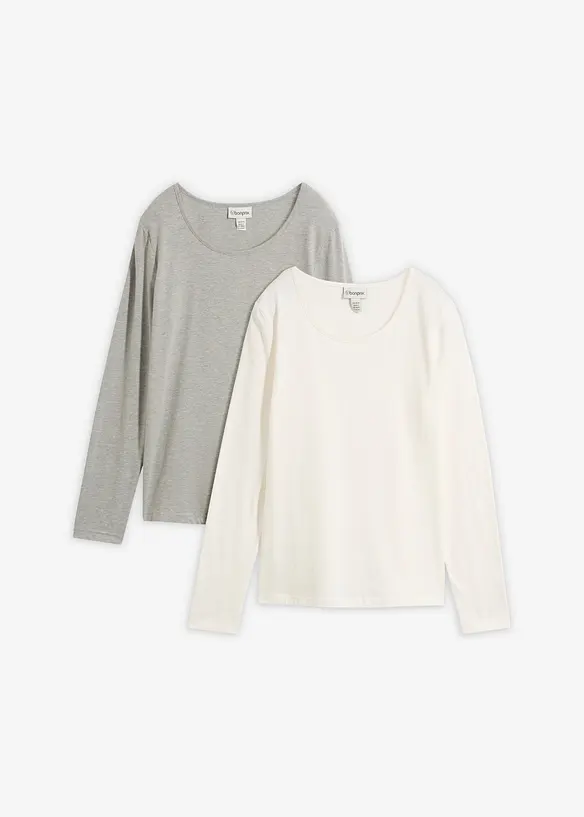L&aring;ng&auml;rmad topp (2-pack), bonprix