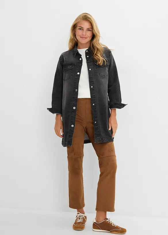 Jeansjacka med huva, bonprix