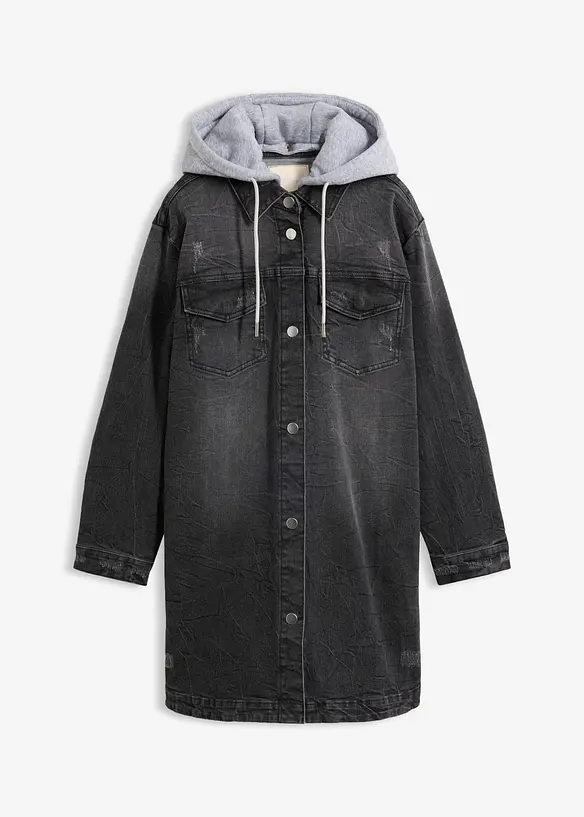 Jeansjacka med huva, bonprix