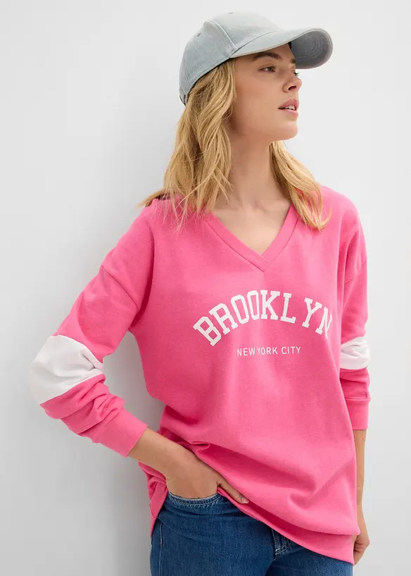 Oversizesweatshirt i bomullsmix, bonprix
