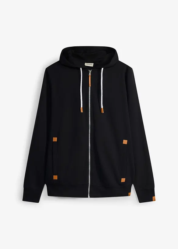 Munkjacka med detaljer i skinnimitation, bonprix