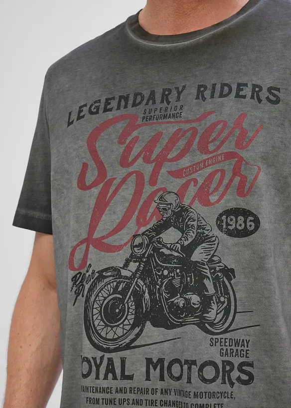 T-shirt i ekologisk bomull med tv&auml;ttade effekter, bonprix