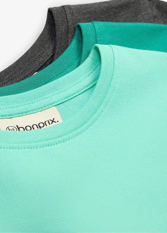 L&aring;ng&auml;rmad T-shirt i ekologisk bomull (3-pack), bonprix