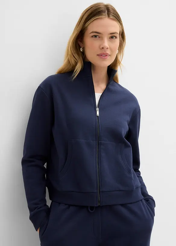 Sweatshirtjacka i ekologisk bomull, bonprix