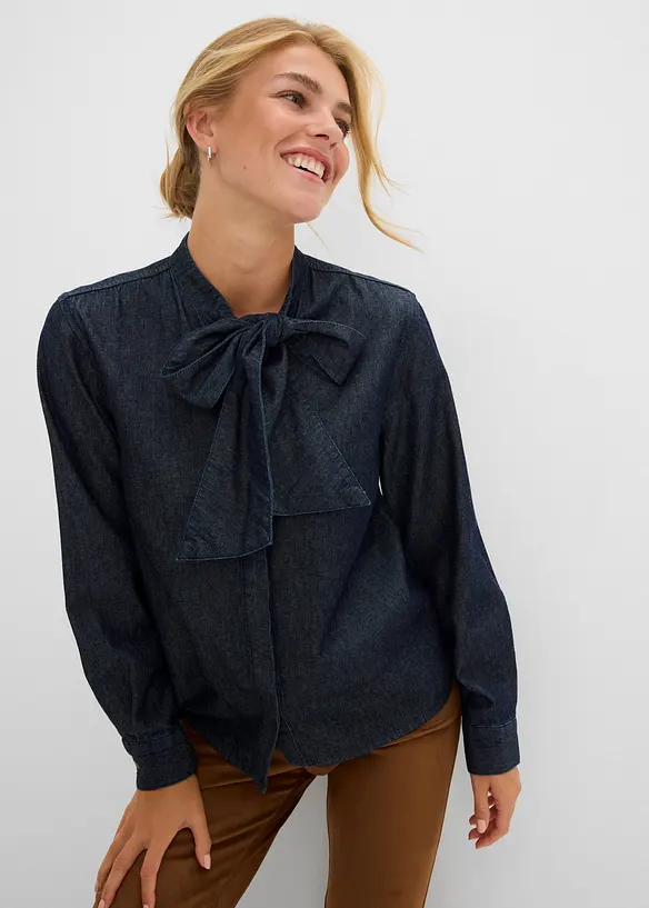 Jeansblus i ren bomull, bonprix