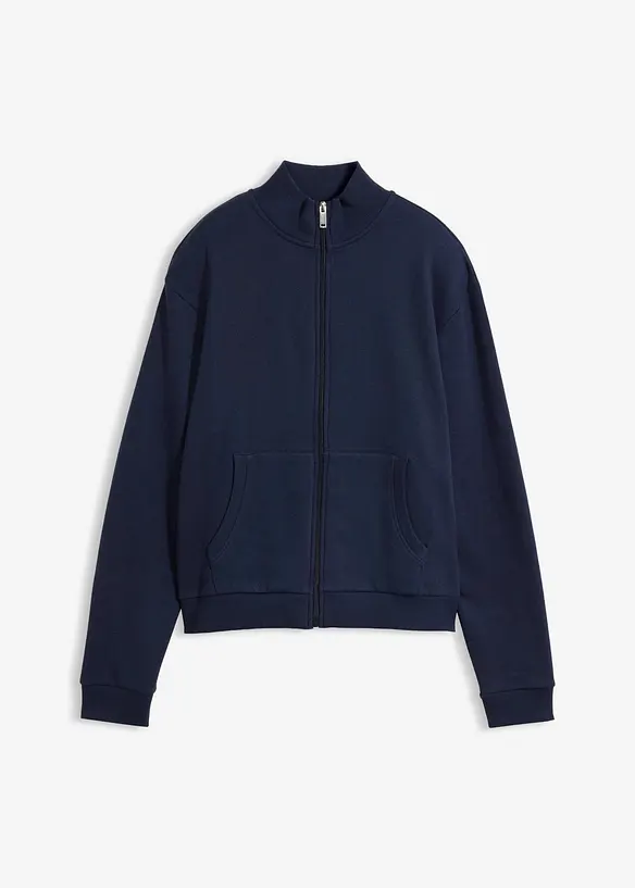 Sweatshirtjacka i ekologisk bomull, bonprix