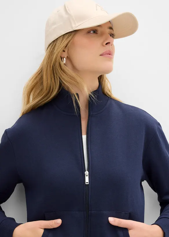 Sweatshirtjacka i ekologisk bomull, bonprix