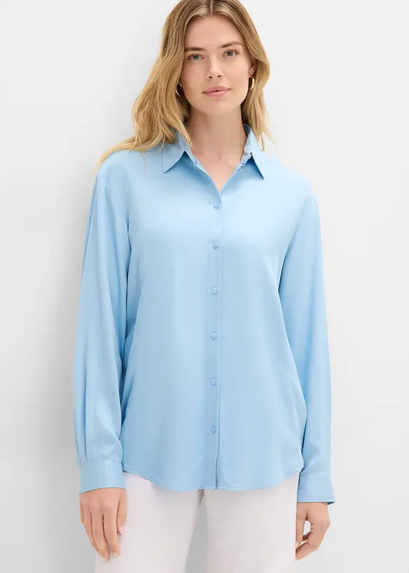 Skjortblus av mjuk viskos, bonprix