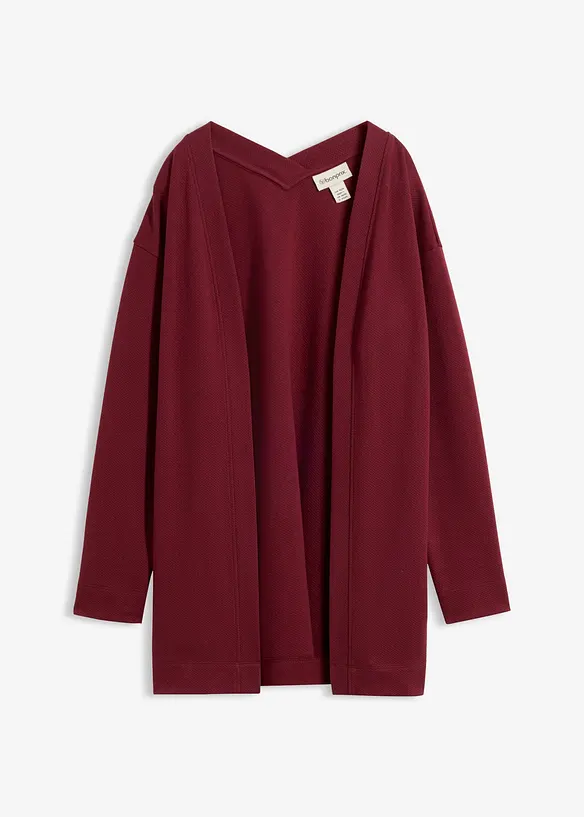 L&aring;ng sweatshirtjacka av mjuk bomullsmix, bonprix