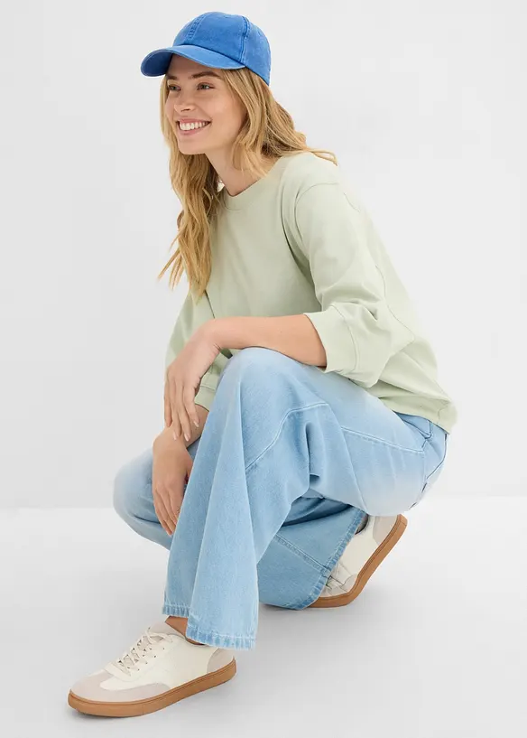 Oversized sweatshirt av bomull, bonprix