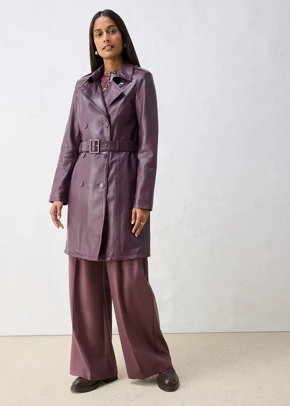 Trenchcoat av lammnappa, bonprix
