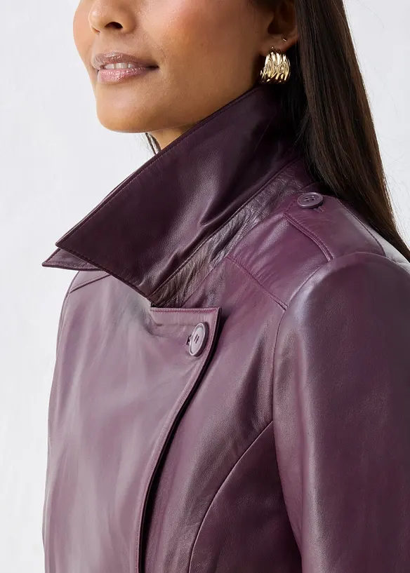 Trenchcoat av lammnappa, bonprix