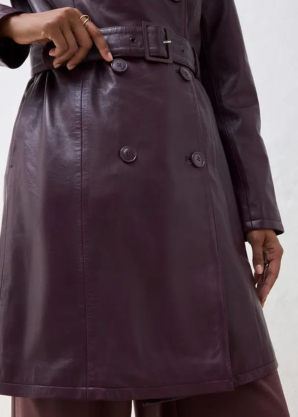 Trenchcoat av lammnappa, bonprix