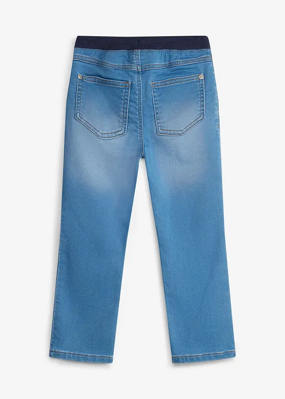 Regular Fit Sweat Jeans i dra p&aring;-modell, Straight, bonprix